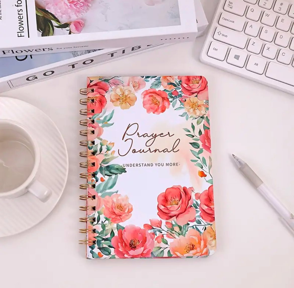 Vintage Floral Hard Cover Prayer Journal_0