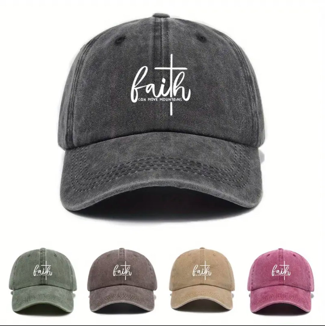 Faith letter print Baseball cap