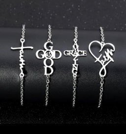 Ladies stainless steel Faith bracelet 