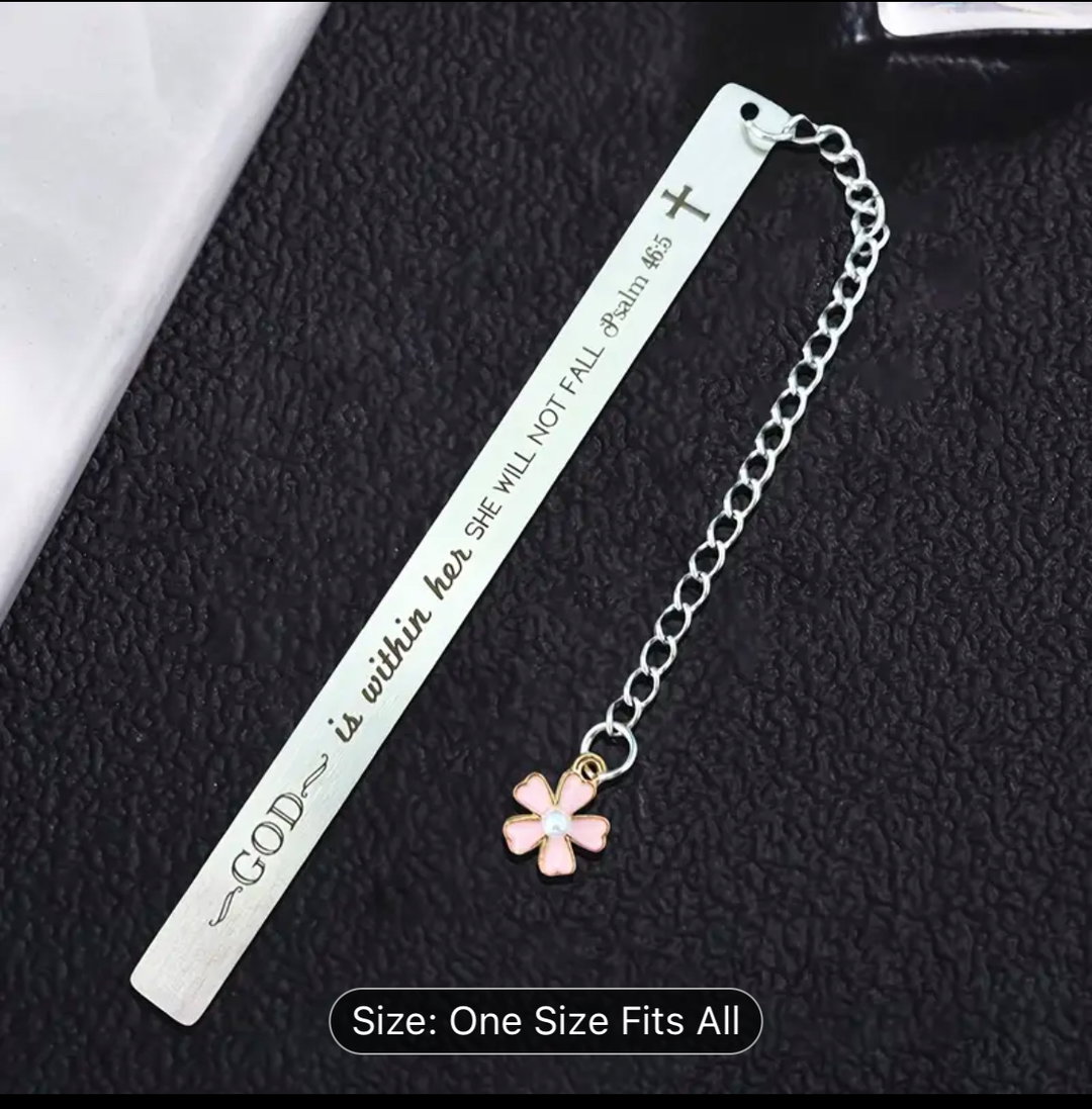 God is within her Stainless Steel Bible Verse Bookmark