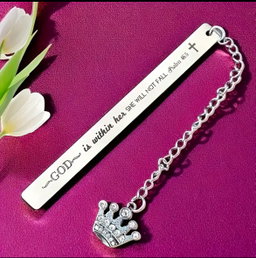 God is within her Stainless Steel Bible Verse Bookmark