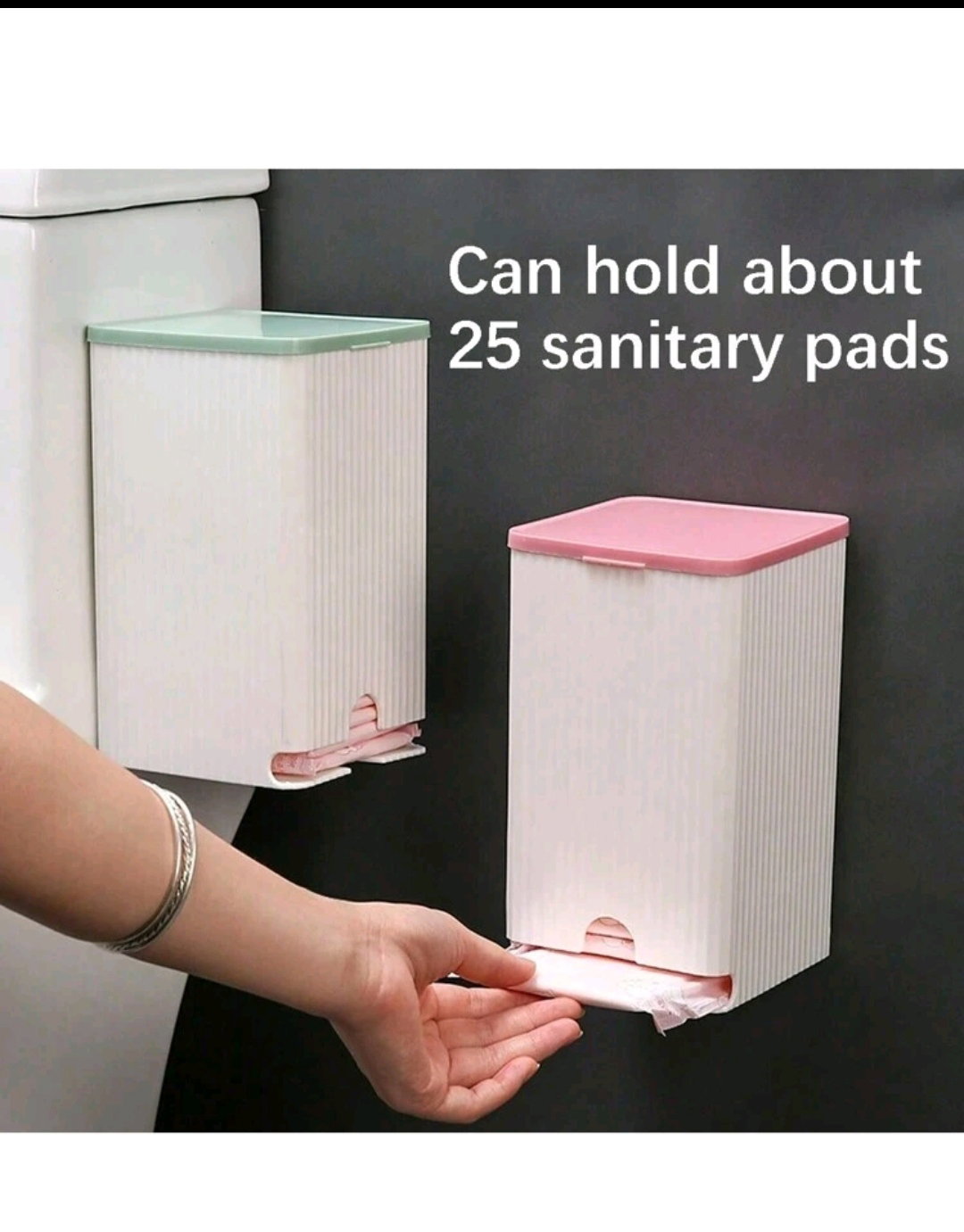 Sanitary Napkin Holder with Adhesive Wall Mount _2