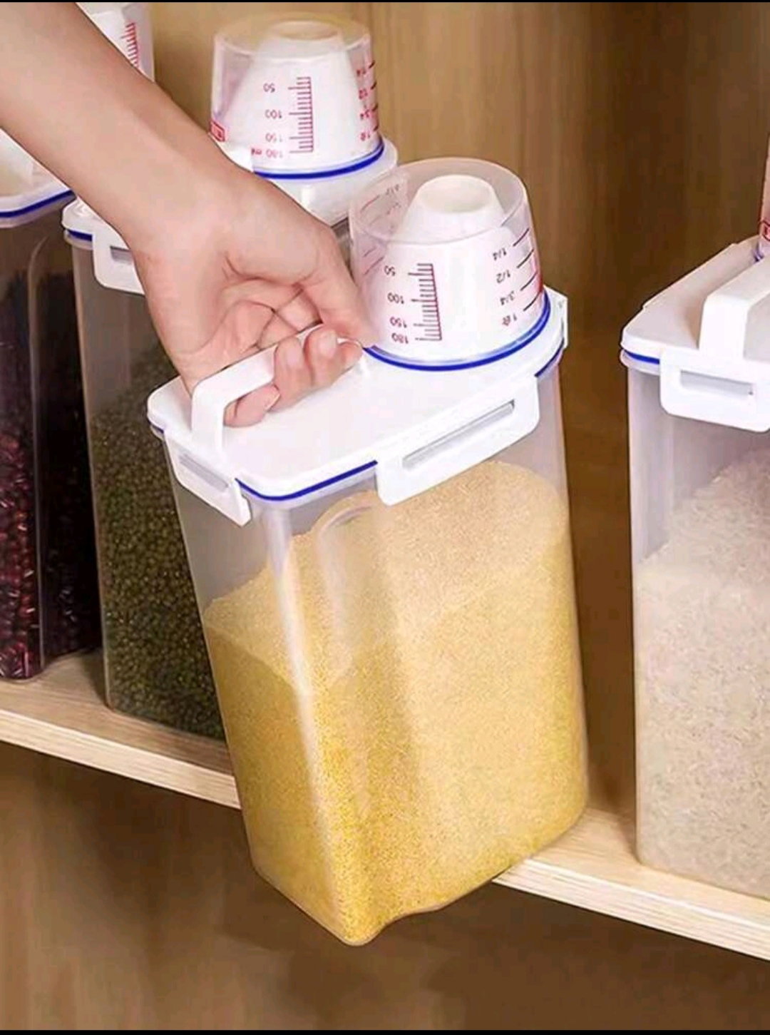 Rice Bucket with Measuring Cup_0