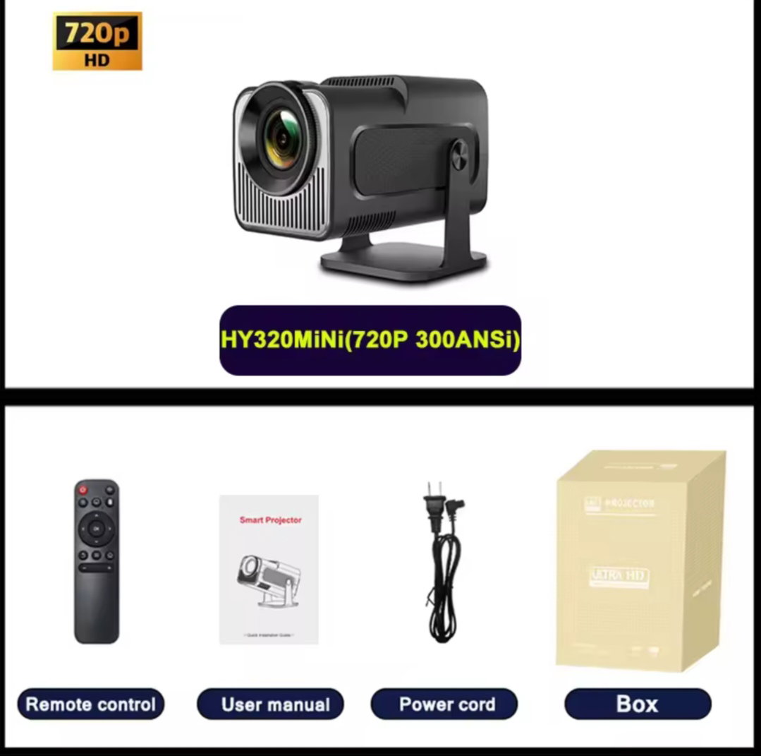 Salange HY320 MINI Android 11,0 proyector LED Home Chema 300ANSI 720P WIFI Smart TV para 1080P 4K a través de HD con bolsa de transporte