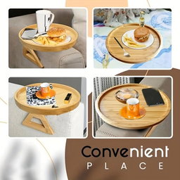 Plateau d’accoudoir de canapé en bois 
