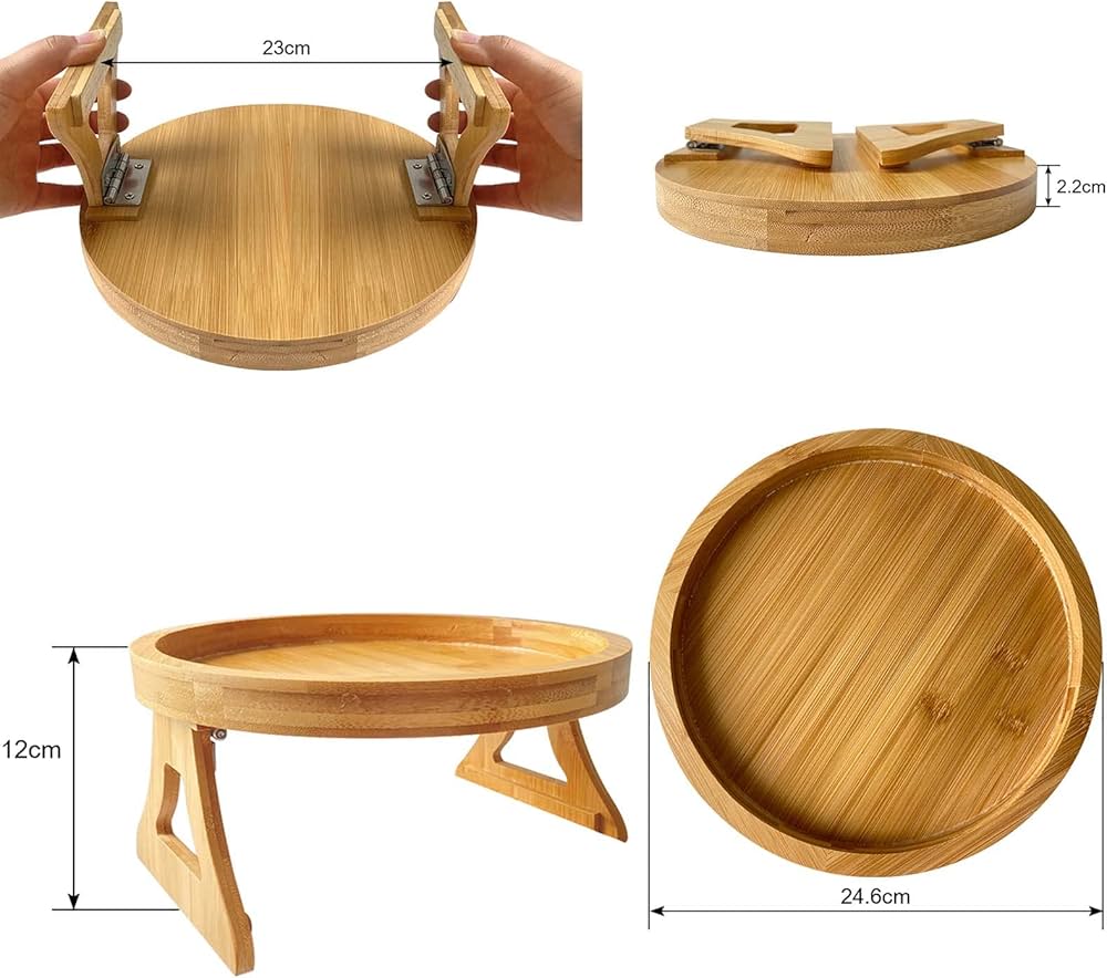 Plateau d’accoudoir de canapé en bois _4