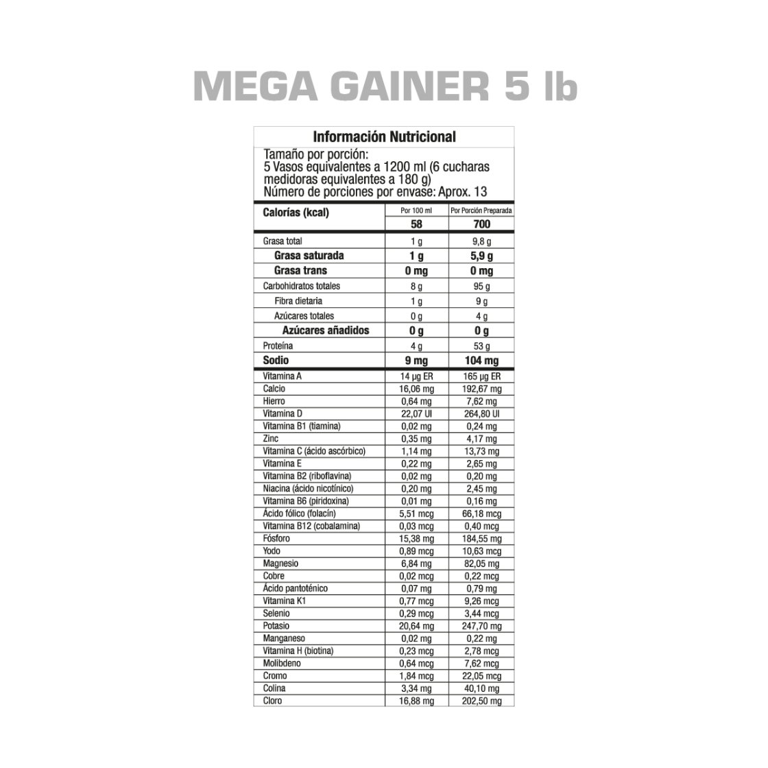 Mega Gainer vainilla 5lbs GMN_1