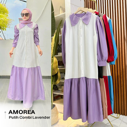Amorea Dress Bahan Knit Mix Shakila
