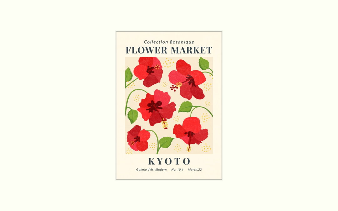 Flower Market Kyoto 50 cm x 70cm