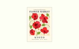 Flower Market Kyoto 50 cm x 70cm