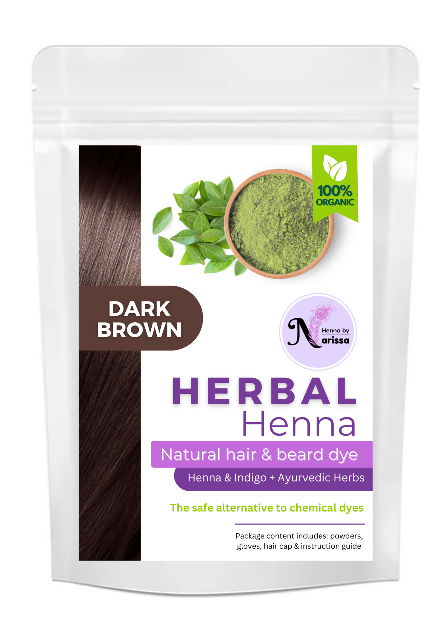 DARK BROWN Herbal Henna Powder_0