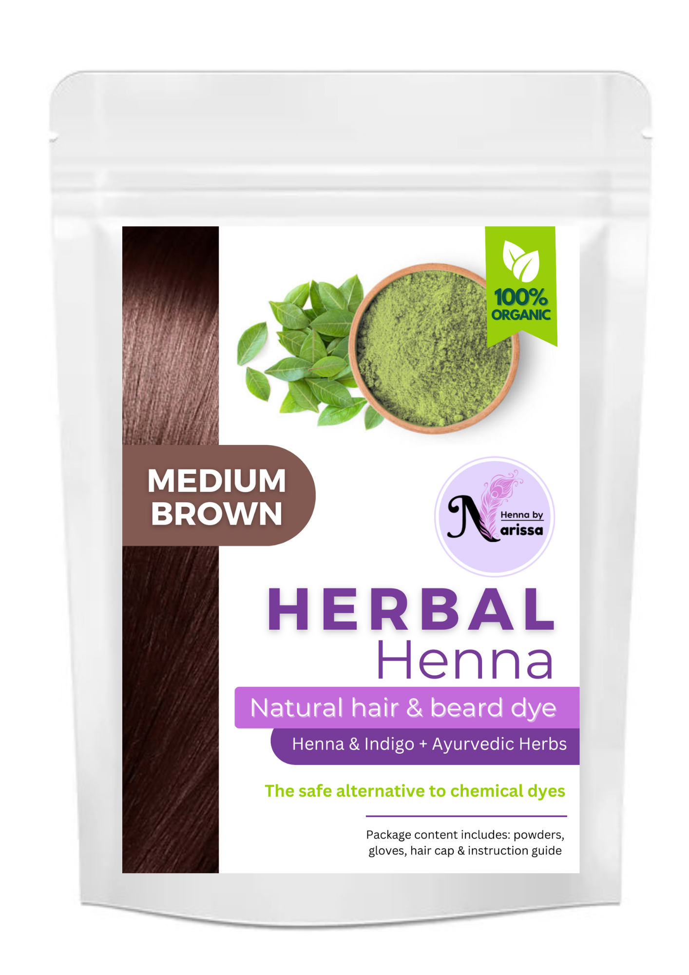 MEDIUM BROWN Herbal Henna Powder_0