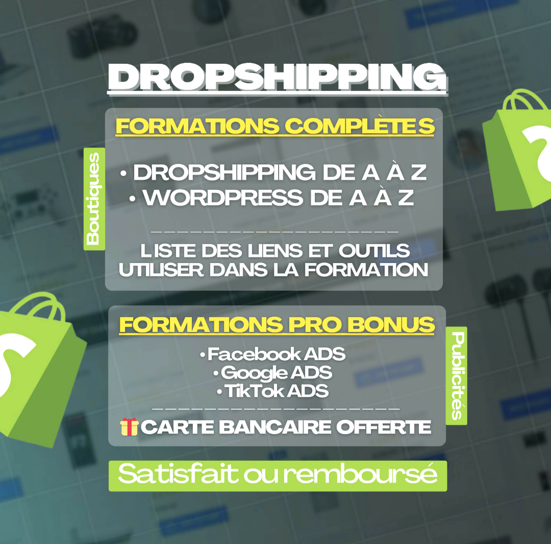 PACK DE FORMATION DROPSHIPPING ET WORDPRESS