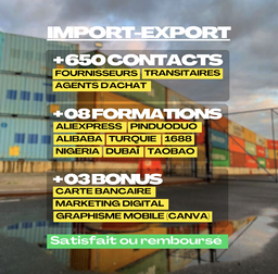 +08 FORMATIONS IMPORT-EXPORT ET CONTACTS DE FOURNISEURS ET TRANSITAIRES