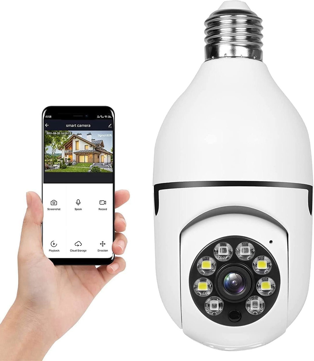 Caméra de sécurité domestique sans fil WiFi 360° + Carte Mémoire 32Go