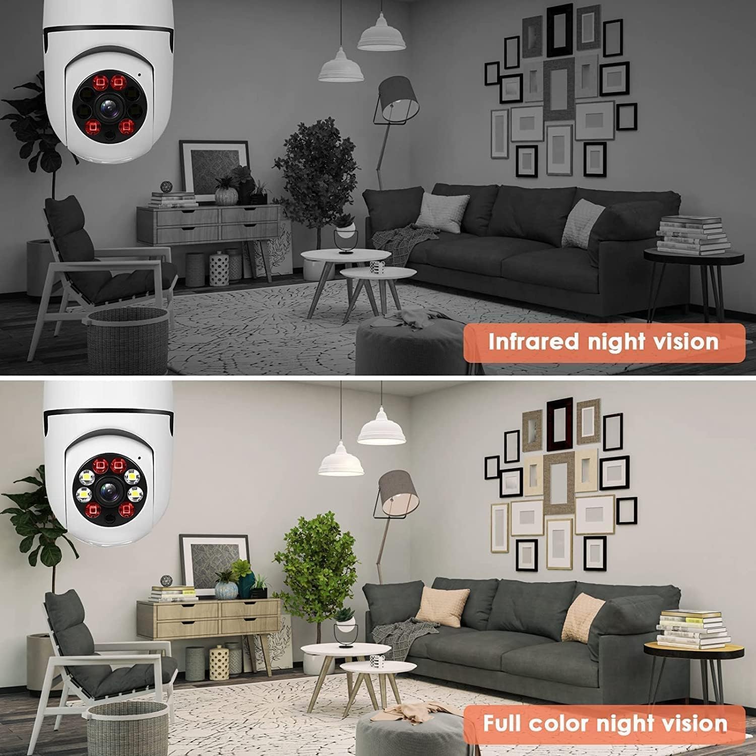 Caméra de sécurité domestique sans fil WiFi 360° + Carte Mémoire 32Go_2
