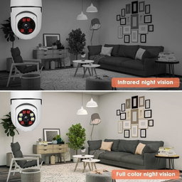 Caméra de sécurité domestique sans fil WiFi 360° + Carte Mémoire 32Go