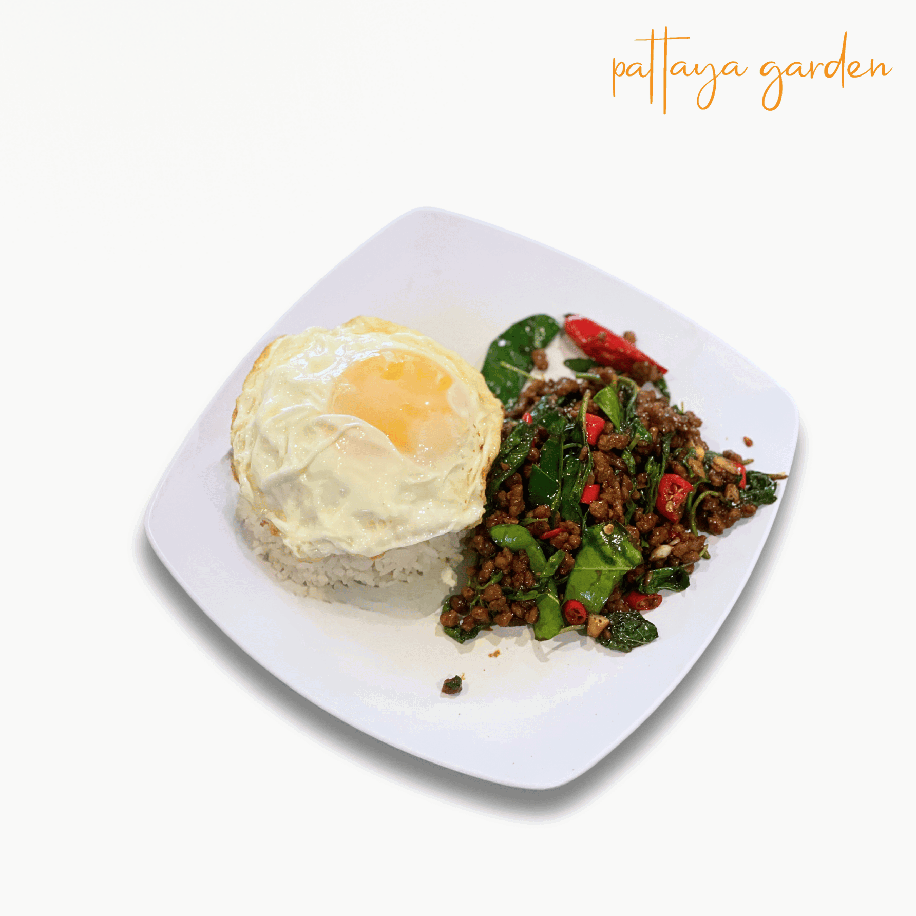 Minced Beef with Basil Leaves With Rice & Egg_0