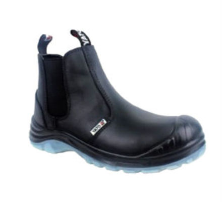 YATO CHELSEA BOOT BLACK SPIT LEATHER SZ6