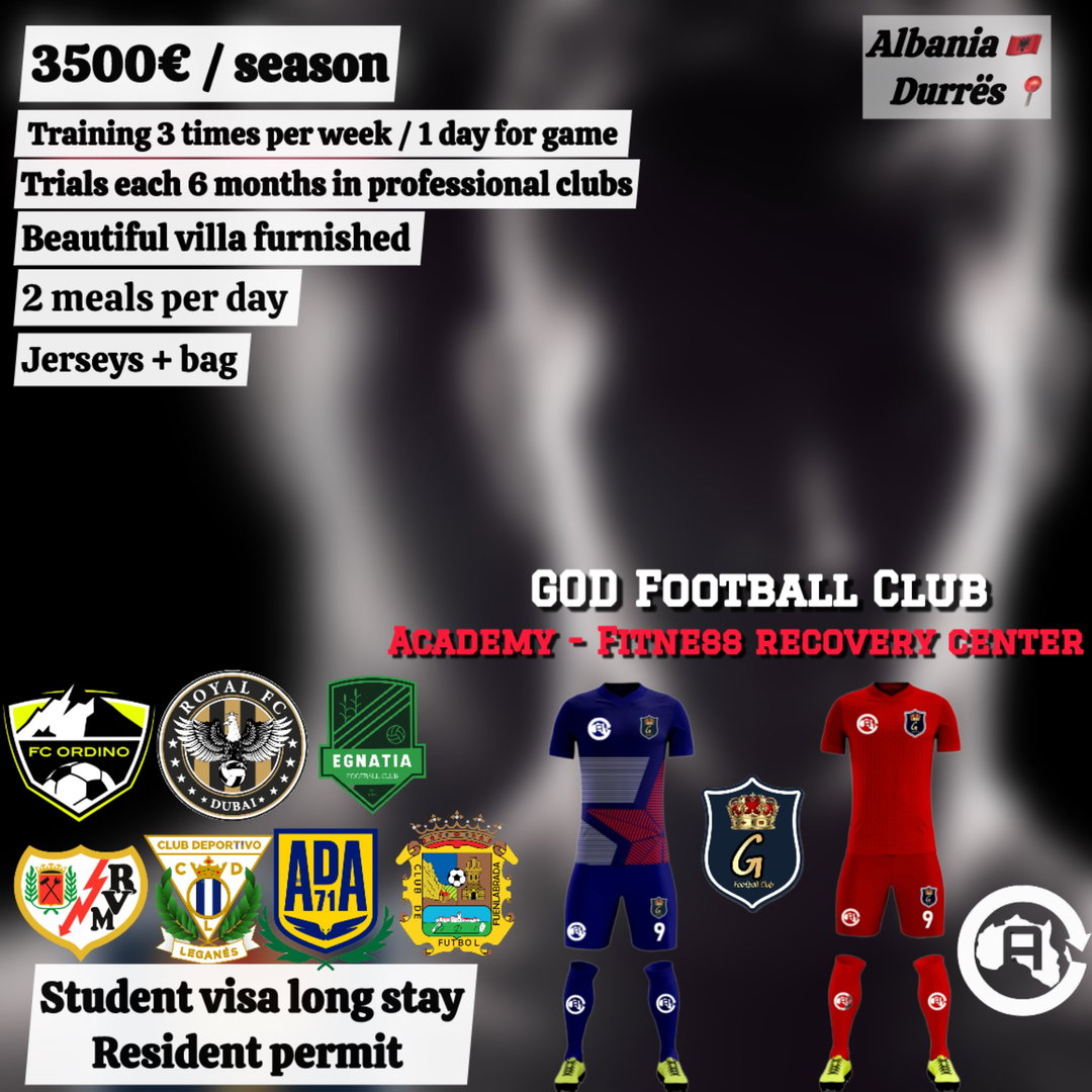 Join GOD Football Academy - Fitness recovery center in Albania 