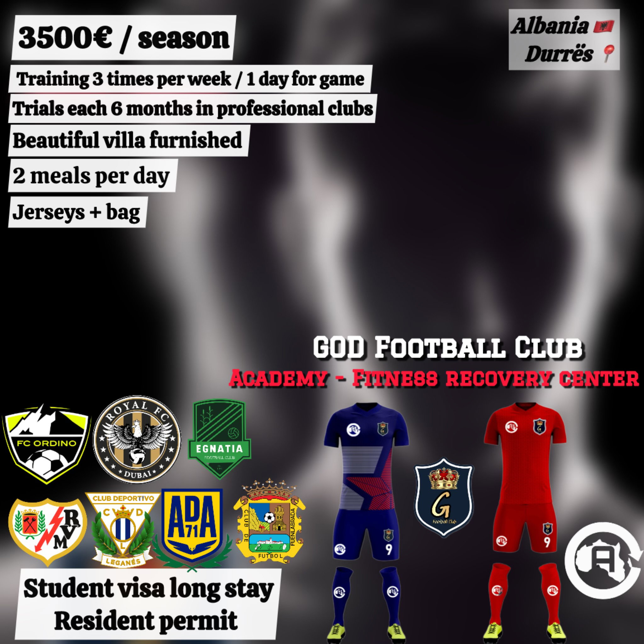 Join GOD Football Academy - Fitness recovery center in Albania _0