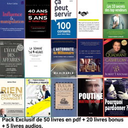 Pack Exclusif de 50 livres en pdf + 20 livres bonus en pdf + 5 livres audio