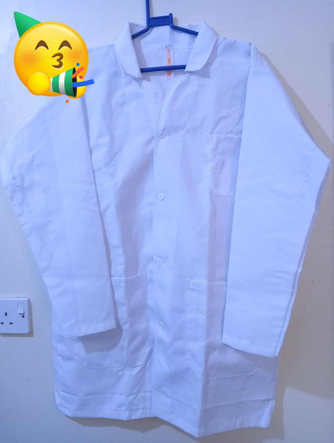 White and navy Blue Medical labcoats