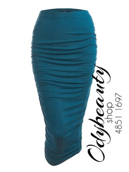 Jupe crayon longue à taille haute crepés latérales 