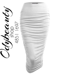 Jupe crayon longue à taille haute crepés latérales 