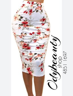 Jupe crayon longue à taille haute crepés latérales 