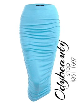 Jupe crayon longue à taille haute crepés latérales 