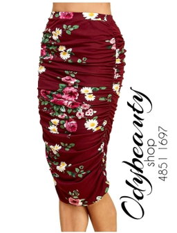 Jupe crayon longue à taille haute crepés latérales 