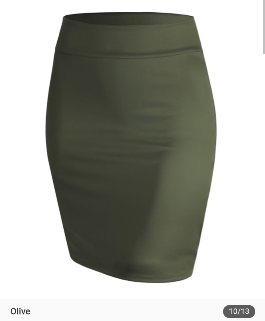 Jupe crayon moyen à taille élastique _0