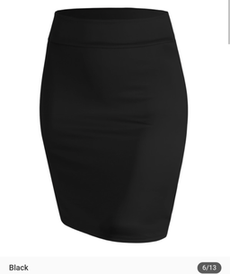 Jupe crayon moyen à taille élastique 