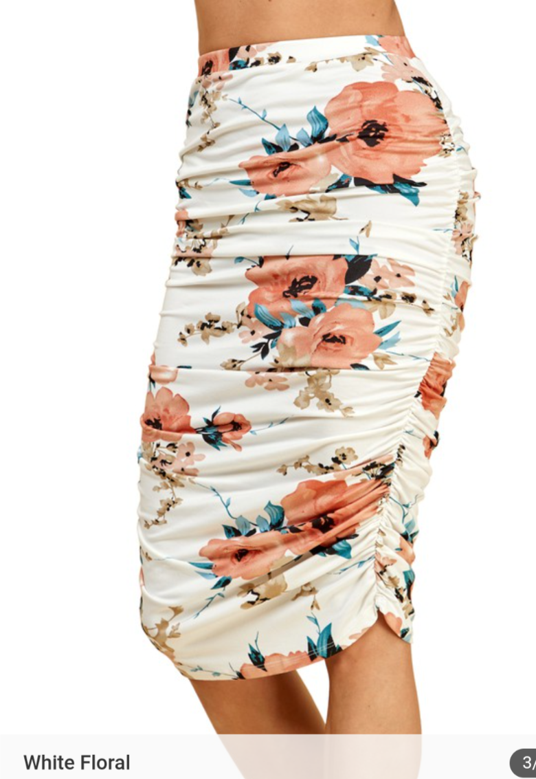 Jupe crayon longue à taille haute crepés latérales _30