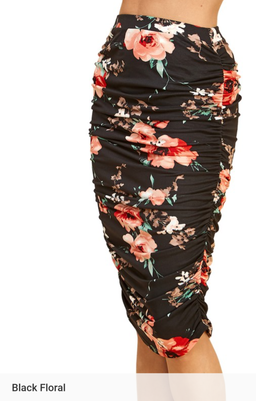Jupe crayon longue à taille haute crepés latérales 