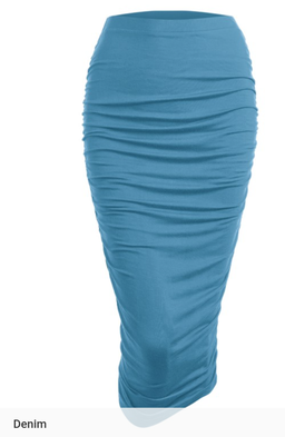Jupe crayon longue à taille haute crepés latérales 