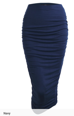 Jupe crayon longue à taille haute crepés latérales 