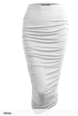 Jupe crayon longue à taille haute crepés latérales 