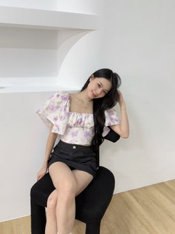 FLORYN FLUTTER SLEEVE TOP (PURPLE)