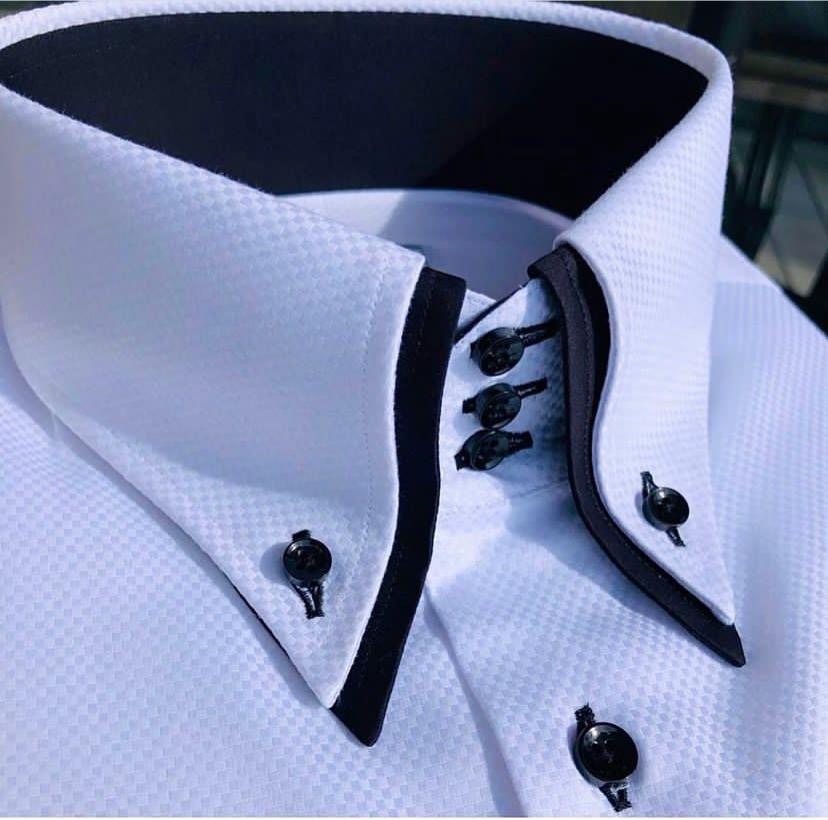 white overallping highcollar