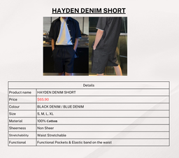 HAYDEN DENIM SHORTS (BLACK)