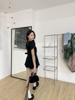 EVA V-CUT ROMPER (BLACK)