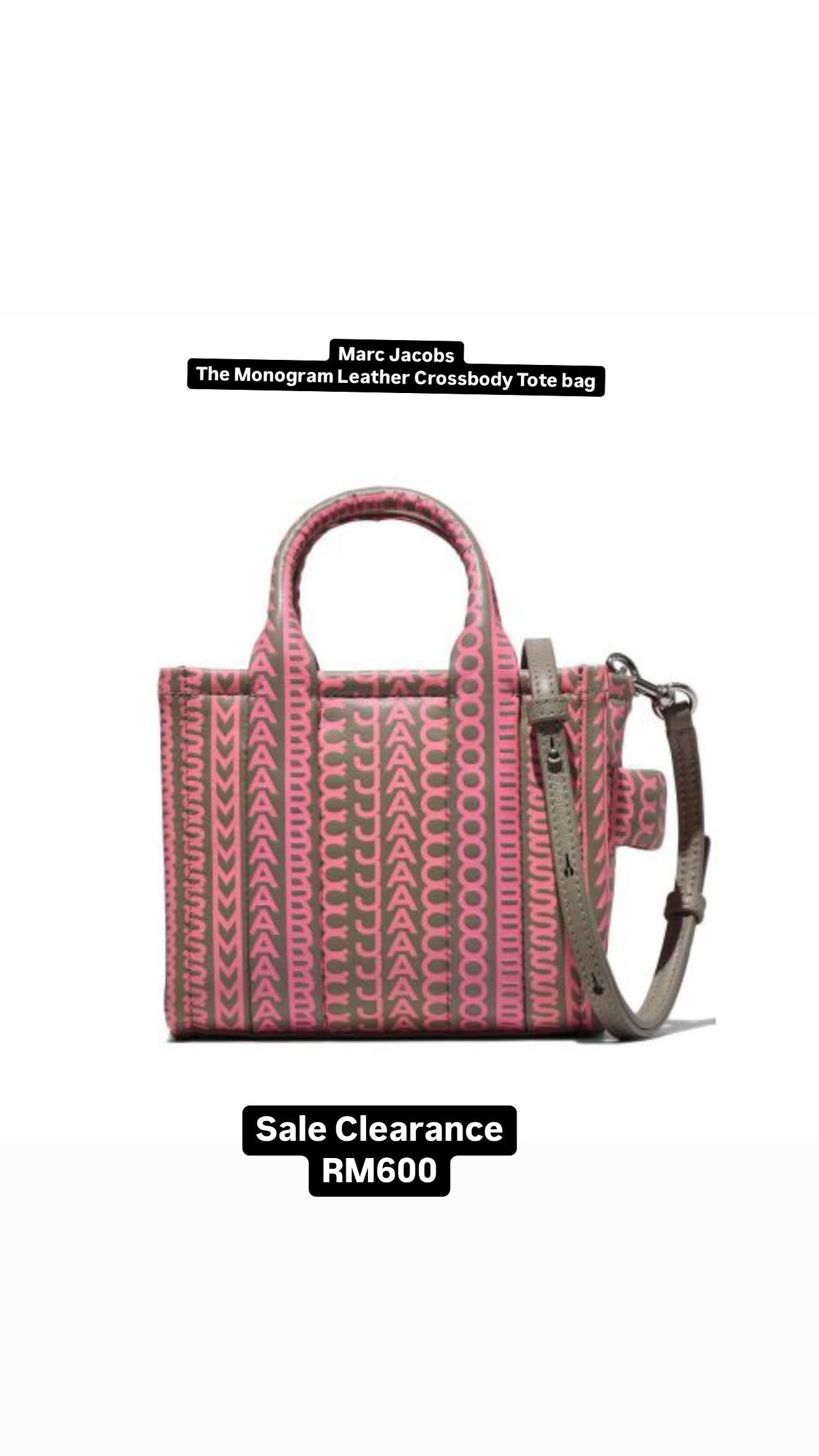Marc Jacobs The Monogram Leather Crossbody Tote bag  black_0