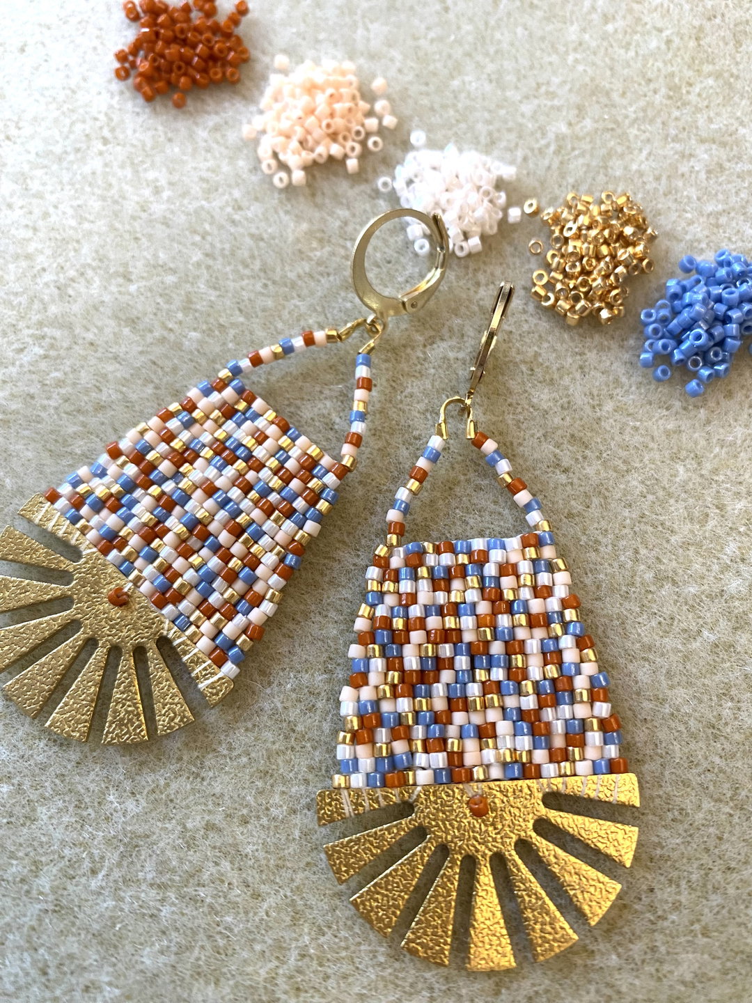 Gold Inca Sunrise Earrings 