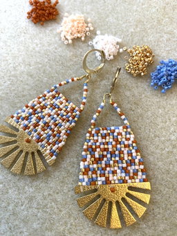 Gold Inca Sunrise Earrings 