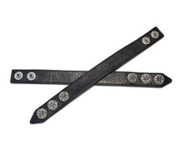 C H Leather Strap Bracelet