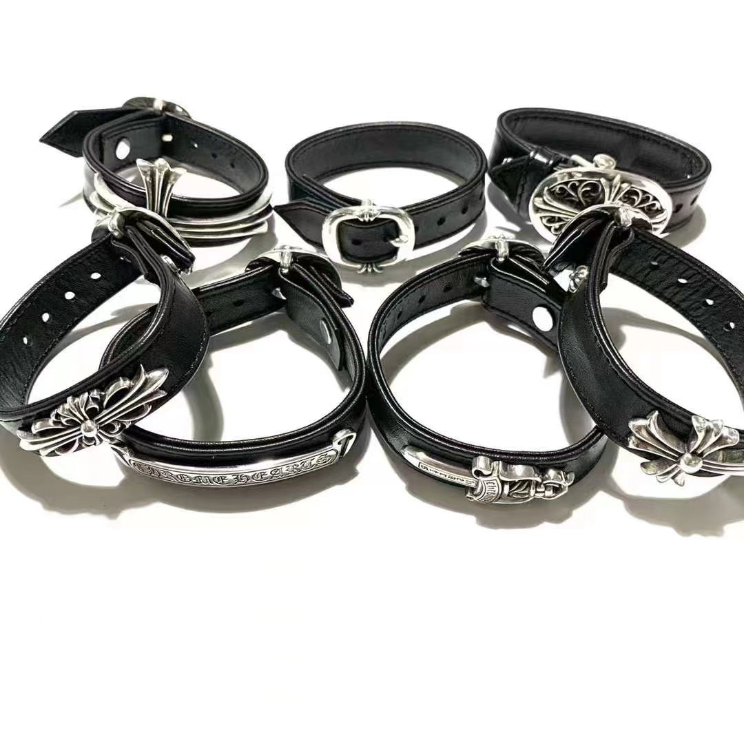 C H Leather Strap Bracelet_0