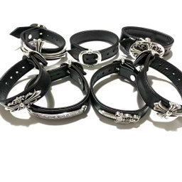 C H Leather Strap Bracelet