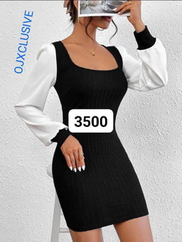 Sexy Black/White Combo Gown